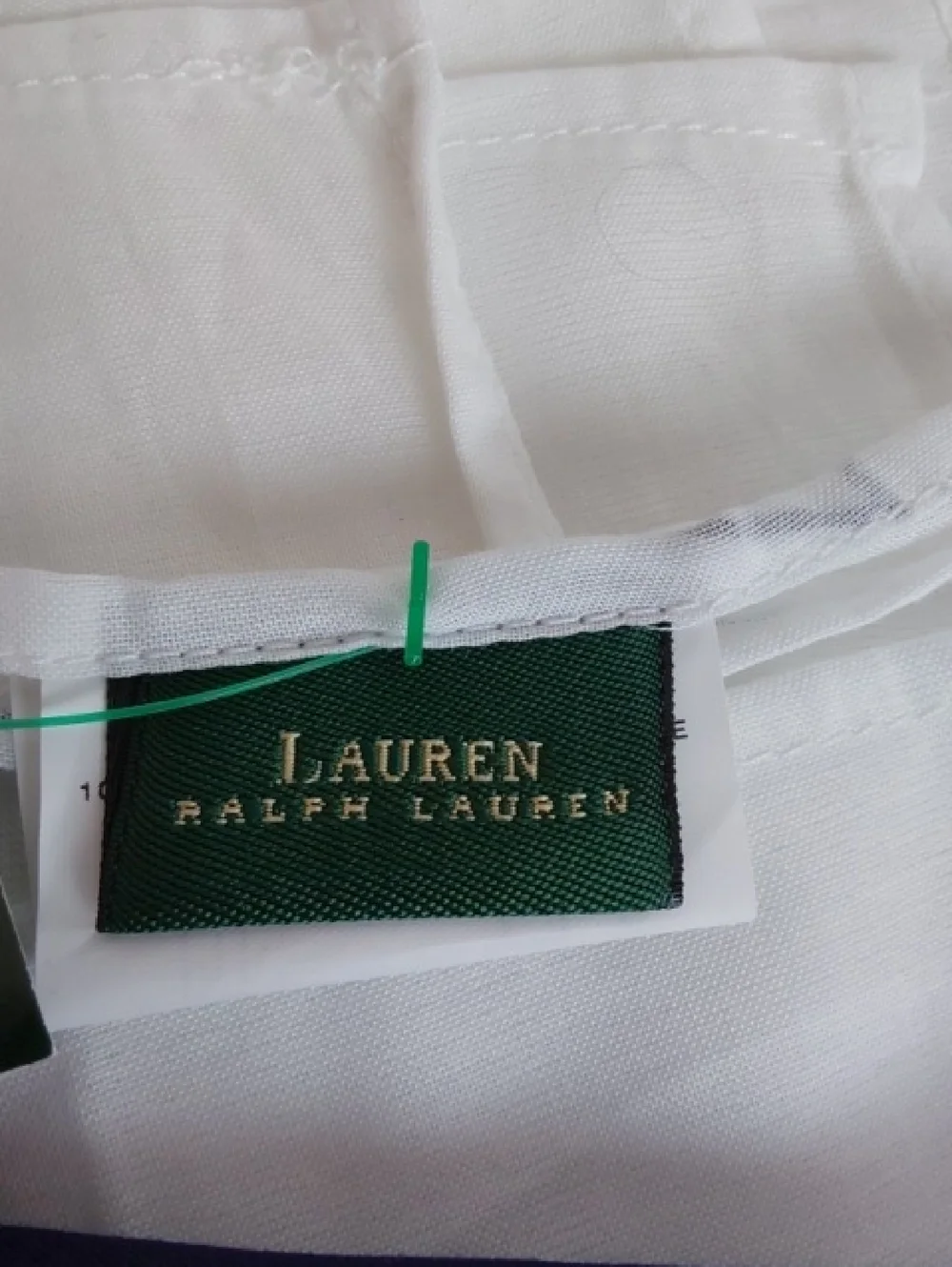Lauren Ralph Lauren |Navy & White Vertical Stripe Coastal Monogram Cotton Scarf